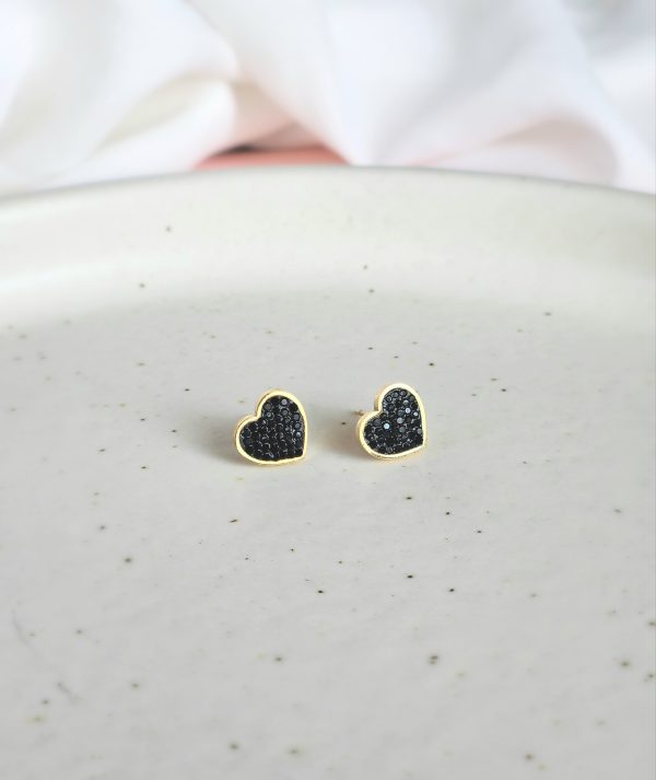 Kolczyki ze stali chirurgicznej serca z cyrkoniami